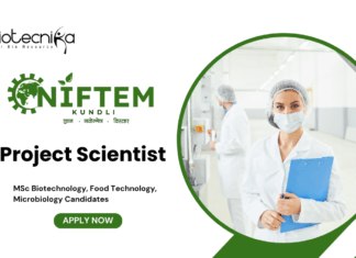 Project Scientist Jobs at  NIFTEM MSc Biotechnology Candidates Apply Now
