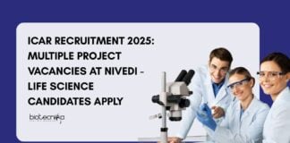 Project Vacancies at NIVEDI l ICAR Recruitment 2025 l Life Science Graduates Apply Now 
