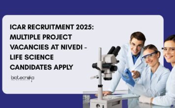 Project Vacancies at NIVEDI l ICAR Recruitment 2025 l Life Science Graduates Apply Now 