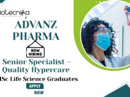 Life Sciences Jobs in QC at ADVANZ PHARMA
