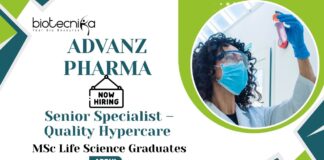 Life Sciences Jobs in QC at ADVANZ PHARMA