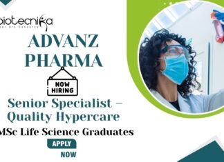 Life Sciences Jobs in QC at ADVANZ PHARMA