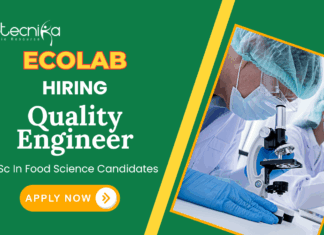 Quality Engineer Jobs at Ecolab | BSc Food Science Candidates Apply Now
