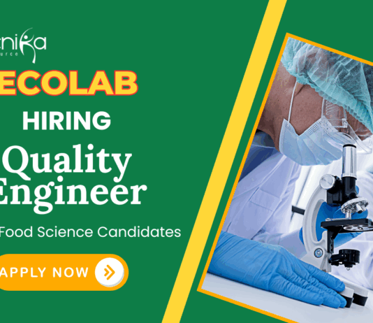 Quality Engineer Jobs at Ecolab | BSc Food Science Candidates Apply Now
