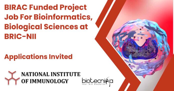 MSc Bioinformatics SRF Jobs at NII Delhi