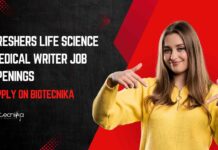Freshers Life Science Medical Writer Job Openings
