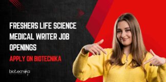 Freshers Life Science Medical Writer Job Openings