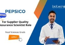 For Supplier Quality Assurance Scientist Role PepsiCo Food Sciences Grads