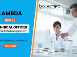 Life Science Job at Lambda | MSc Graduates Apply Now for the Technical Officer Role