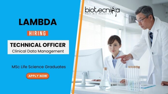 Life Science Job at Lambda | MSc Graduates Apply Now for the Technical Officer Role