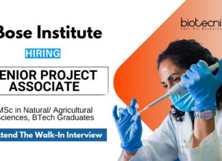 Research Job at Bose Institute | MSc Graduates Attend Walk-In Interview for the Senior Project Associate Role