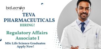 Regulatory Affairs Job Vacancy at Teva Pharmaceuticals | MSc Life Science Graduates Apply Now