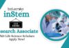 Research Associate Jobs at inStem | PhD Life Science Scholars Apply Now