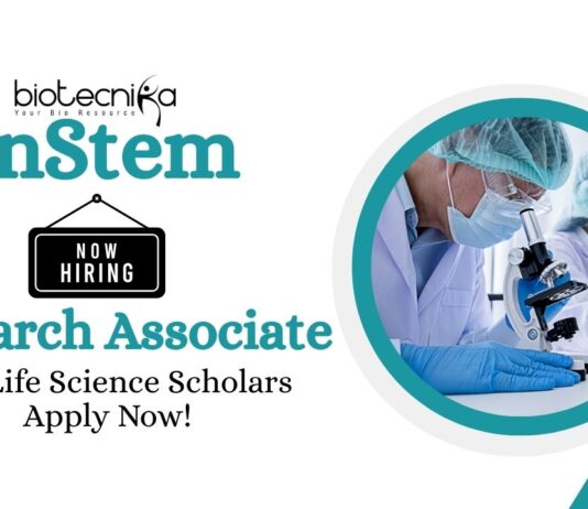 Research Associate Jobs at inStem | PhD Life Science Scholars Apply Now