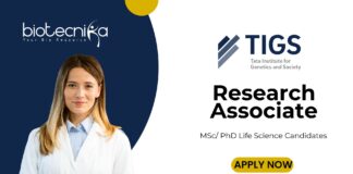 Research Associate position at TIGS - MSc Life Science Graduates Apply Online (1)
