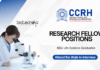 Research Fellow Positions at CCRH  MSc Life Science Candidates Apply Online