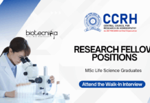 Research Fellow Positions at CCRH  MSc Life Science Candidates Apply Online
