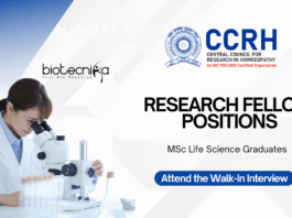 Research Fellow Positions at CCRH  MSc Life Science Candidates Apply Online