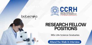 Research Fellow Positions at CCRH  MSc Life Science Candidates Apply Online