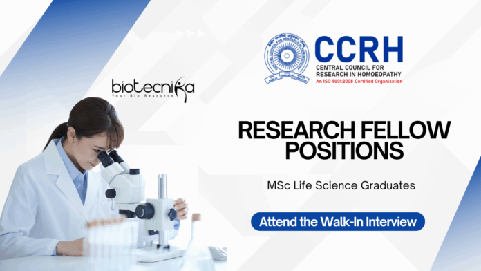 Research Fellow Positions at CCRH  MSc Life Science Candidates Apply Online
