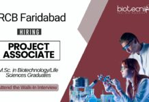 Research Job at RCB Faridabad Life Science Graduates Attend the Walk-In Interview for Project Associate Position
