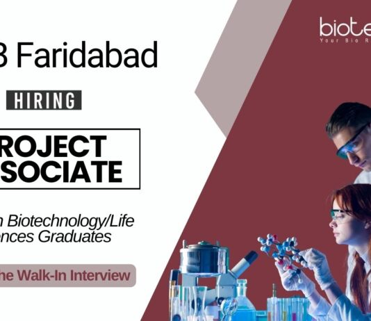 Research Job at RCB Faridabad Life Science Graduates Attend the Walk-In Interview for Project Associate Position