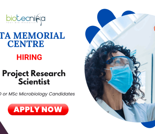 Research Scientist Vacancies at Tata Memorial Centre | MSc Microbiology Candidates Apply Now
