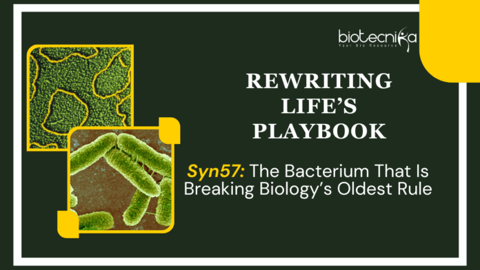 Engineered Syn57 Bacteria Redefine the Genetic Code with 57 Codons