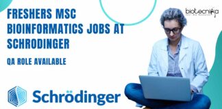 Freshers MSc Bioinformatics Jobs at Schrodinger