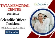 Scientist Jobs at Tata Memorial Centre | MSc Biotechnology Candidates Apply Now
