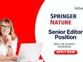 Senior Editor Position at Springer Nature MSc Life Science Candidates Apply Now 