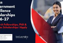 Swiss Government Excellence Scholarships 2026-27