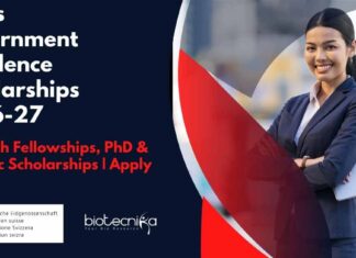 Swiss Government Excellence Scholarships 2026-27