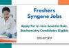 MSc Biochem Job Openings at Syngene
