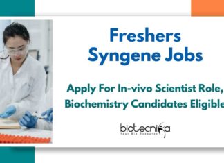 MSc Biochem Job Openings at Syngene