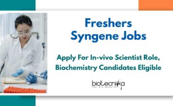 MSc Biochem Job Openings at Syngene
