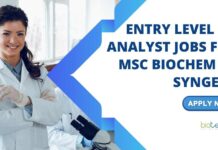 MSc Biochemistry Job Openings at Syngene