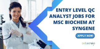 MSc Biochemistry Job Openings at Syngene