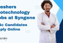 Freshers MSc Biotech Jobs at Syngene