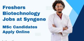 Freshers MSc Biotech Jobs at Syngene