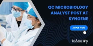 MSc Microbiology Job Openings in QC at Syngene