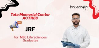 for MSc Life Sciences Graduates Tata Memorial Center ACTREC JRF