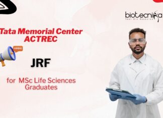 for MSc Life Sciences Graduates Tata Memorial Center ACTREC JRF