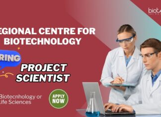 Project Scientist Regional Centre for Biotechnology PhD Biotecnhology or Life Sciences
