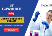 Walk-In Interview for JRF Position at IIT Guwahati for MSc Life Science Graduates (1)