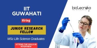 Walk-In Interview for JRF Position at IIT Guwahati for MSc Life Science Graduates (1)