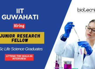 Walk-In Interview for JRF Position at IIT Guwahati for MSc Life Science Graduates (1)