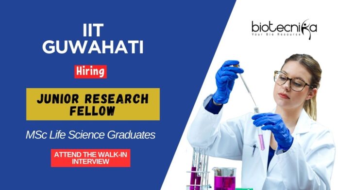 Walk-In Interview for JRF Position at IIT Guwahati for MSc Life Science Graduates (1)