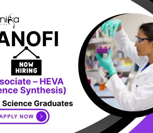 Job Vacancies at Sanofi | MSc Life Science Graduates Apply Now for Junior Associate Role