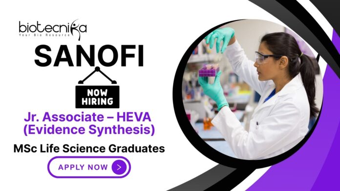 Job Vacancies at Sanofi | MSc Life Science Graduates Apply Now for Junior Associate Role